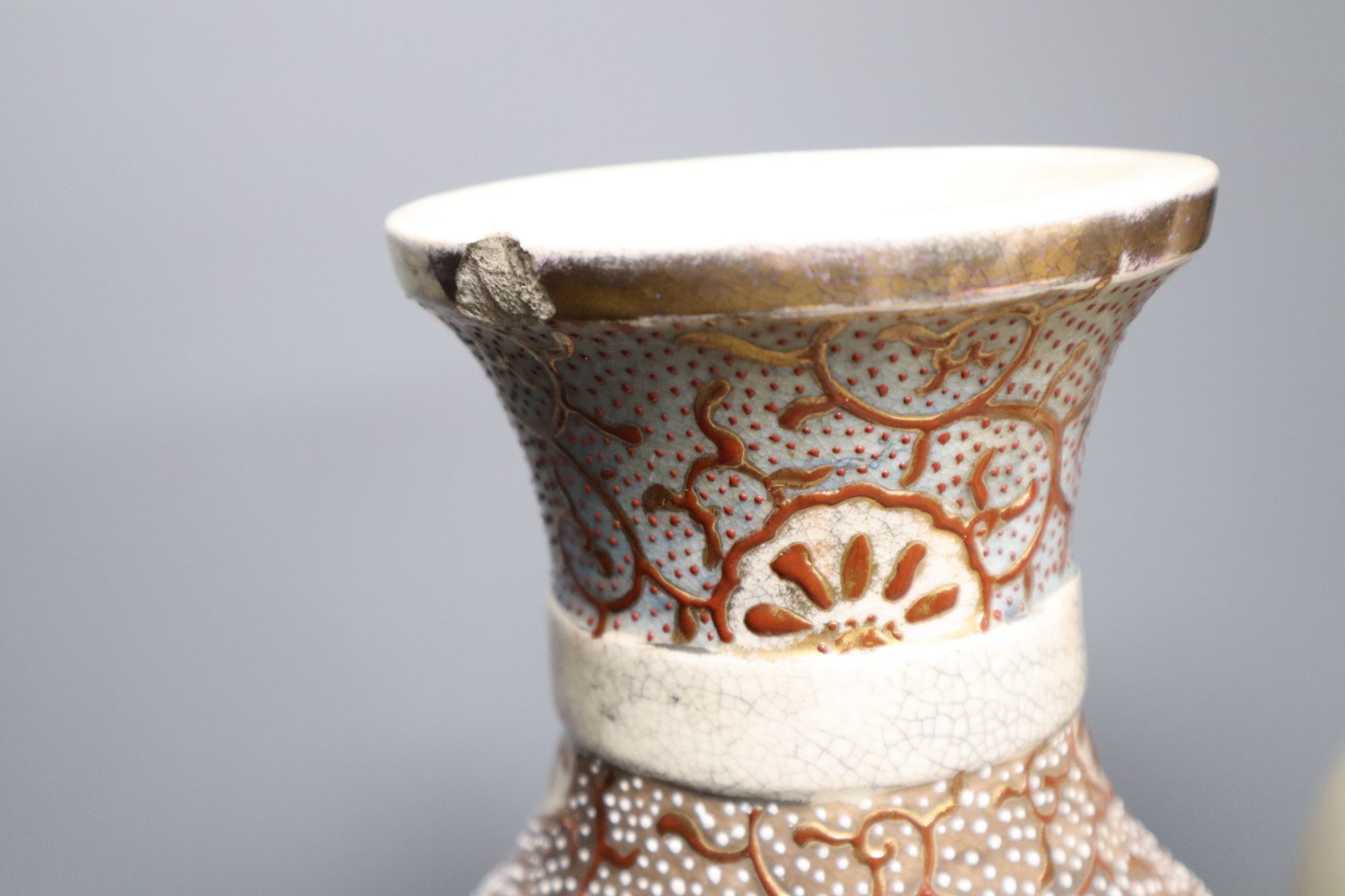 A pair of large Japanese Satsuma vases, height 46cm